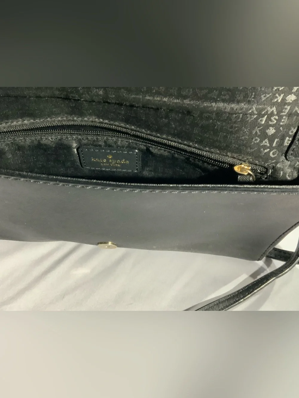 kate spade black crossbody bag with gold chain strap